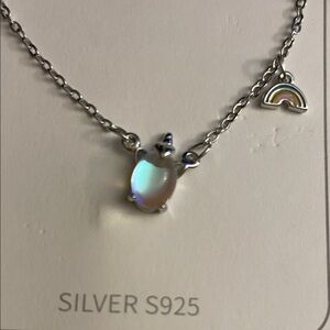 S925 Sterling Silver-Simple Cute Unicorn Pendant Necklace